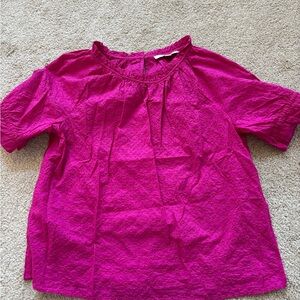 LOFT Fuchsia Eyelet Blouse